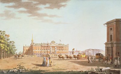 Fachada frontal del Castillo de San Miguel, San Petersburgo de Benjamin Patersson